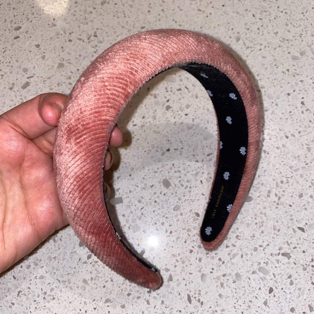 LELE SADOUGHI- pink padded corduroy headband